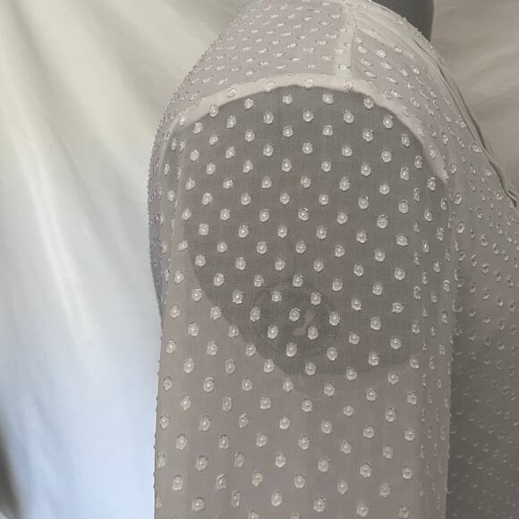 KRAZY KAT Popover Womens Blouse 2XL White 3D Polka Dot Ruffle Cottage Core Fairy - Picture 7 of 12